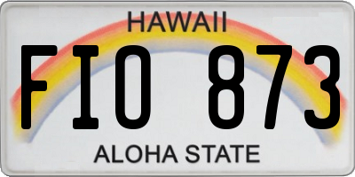 HI license plate FIO873