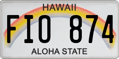 HI license plate FIO874
