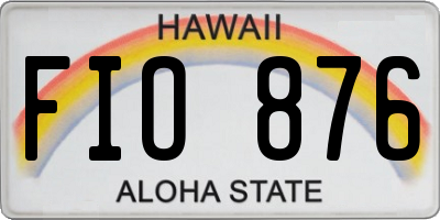 HI license plate FIO876