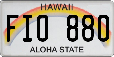 HI license plate FIO880