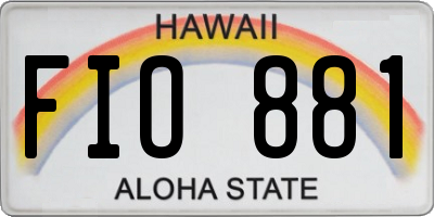 HI license plate FIO881