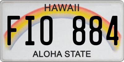 HI license plate FIO884