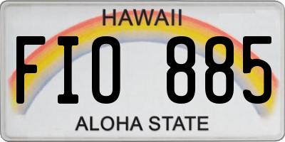 HI license plate FIO885