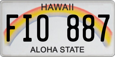 HI license plate FIO887