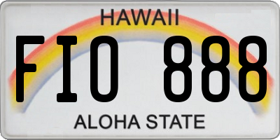 HI license plate FIO888