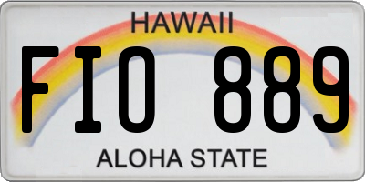 HI license plate FIO889