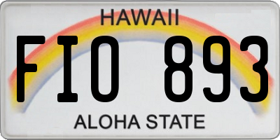 HI license plate FIO893