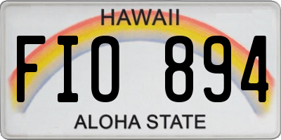 HI license plate FIO894