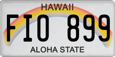 HI license plate FIO899