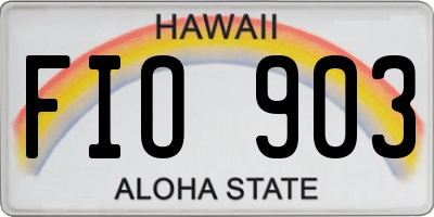 HI license plate FIO903