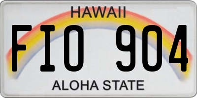 HI license plate FIO904