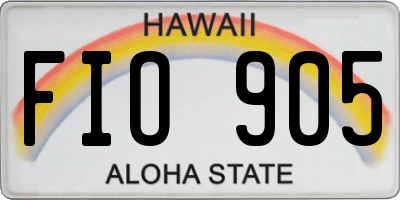 HI license plate FIO905