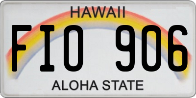 HI license plate FIO906