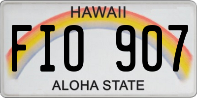 HI license plate FIO907