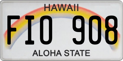 HI license plate FIO908