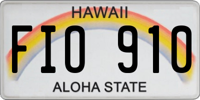 HI license plate FIO910