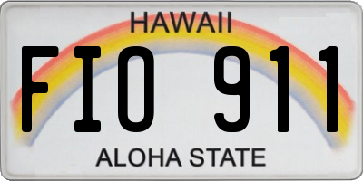 HI license plate FIO911