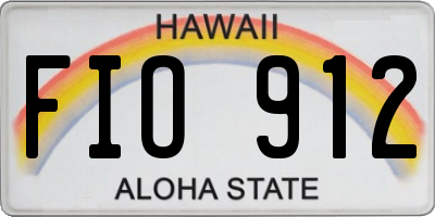 HI license plate FIO912