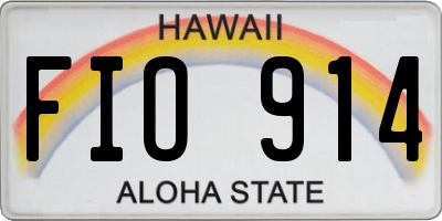 HI license plate FIO914