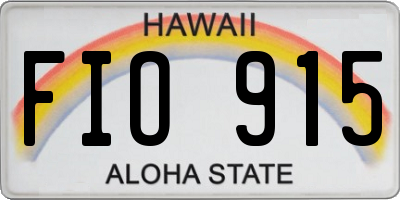 HI license plate FIO915