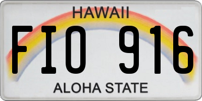 HI license plate FIO916