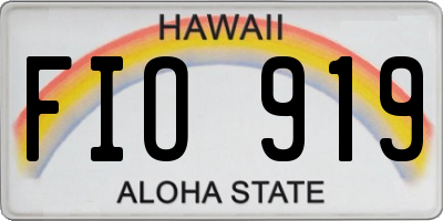 HI license plate FIO919
