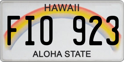 HI license plate FIO923