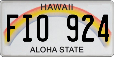 HI license plate FIO924