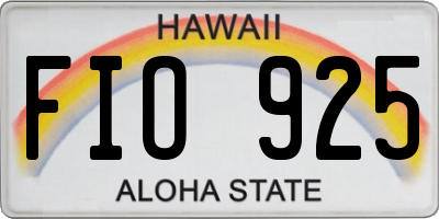 HI license plate FIO925