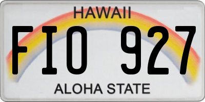 HI license plate FIO927