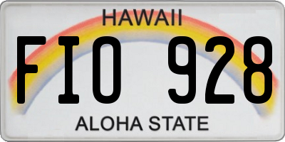 HI license plate FIO928