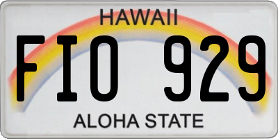 HI license plate FIO929