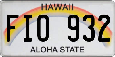 HI license plate FIO932