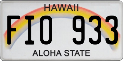 HI license plate FIO933