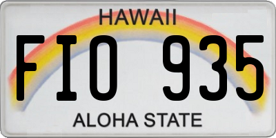 HI license plate FIO935