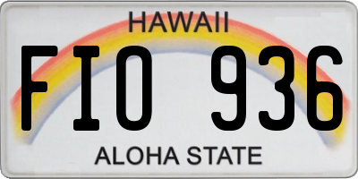 HI license plate FIO936