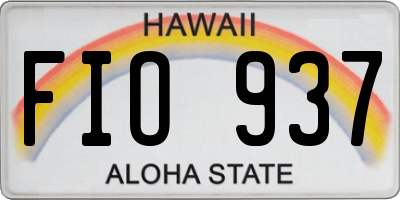 HI license plate FIO937