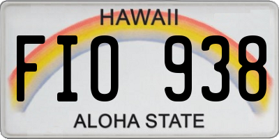 HI license plate FIO938