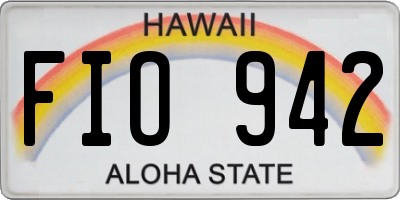 HI license plate FIO942