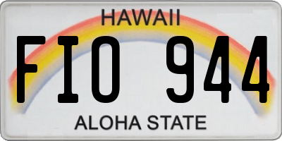 HI license plate FIO944