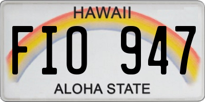 HI license plate FIO947