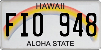 HI license plate FIO948