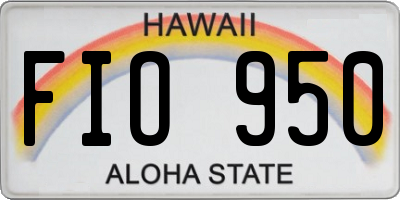 HI license plate FIO950