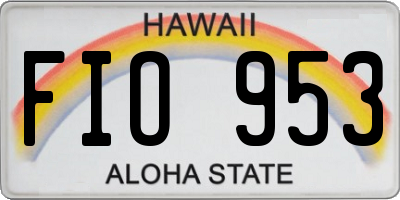 HI license plate FIO953