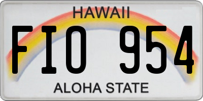 HI license plate FIO954