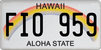 HI license plate FIO959