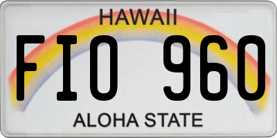 HI license plate FIO960