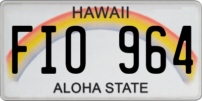 HI license plate FIO964