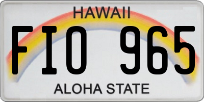 HI license plate FIO965
