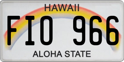 HI license plate FIO966